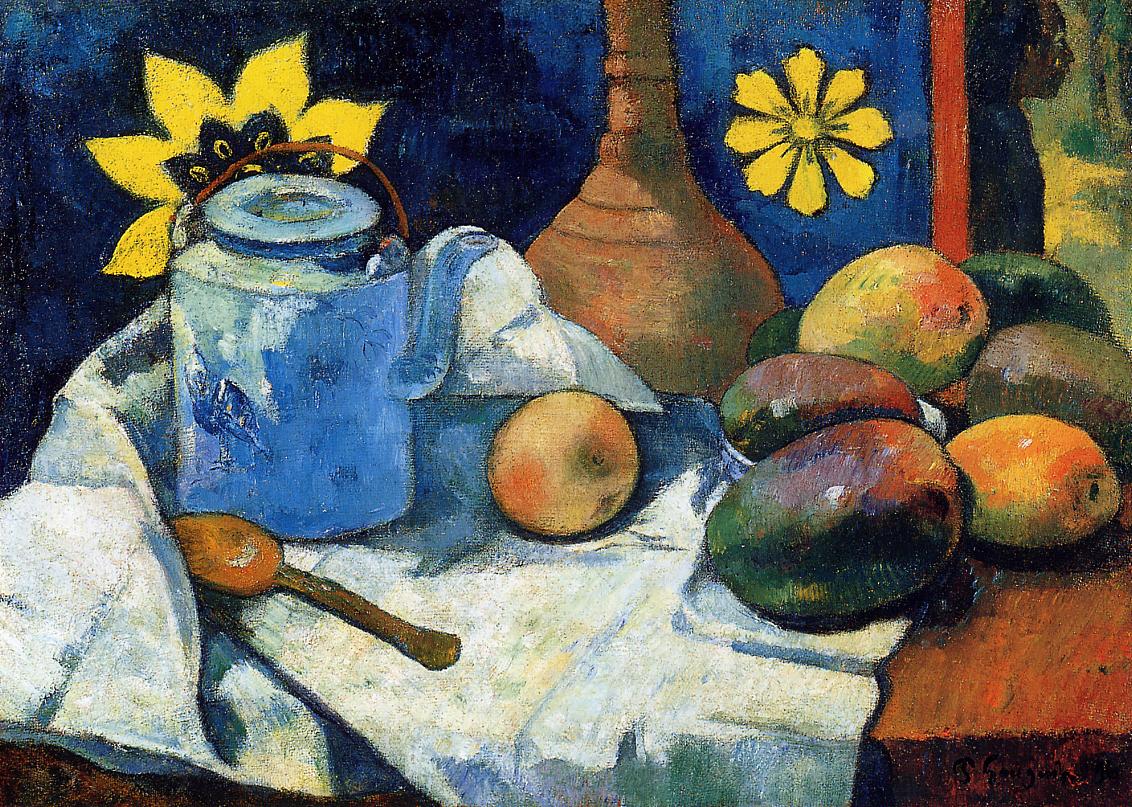 Still Life with Teapot and Fruit - Paul Gauguin Painting